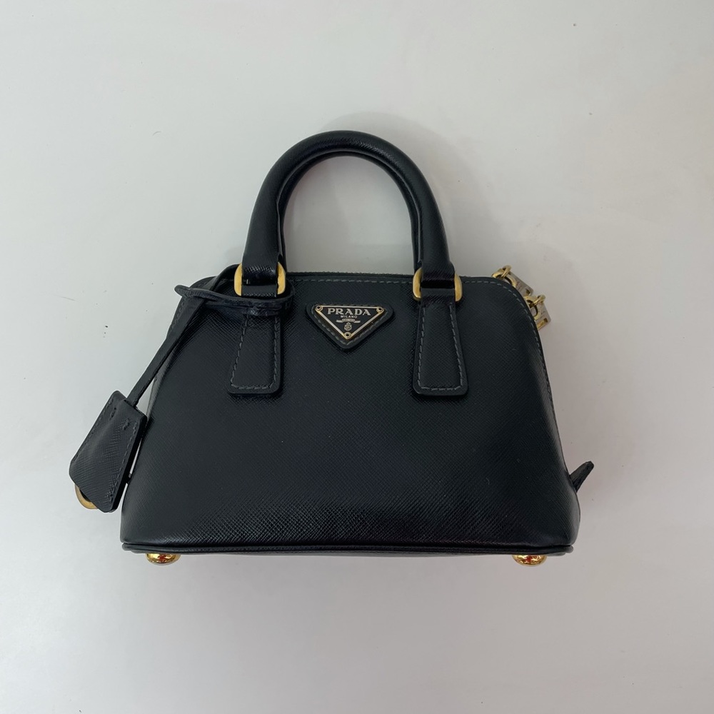 Prada Crossbody Promenade Black Saffiano Leather Mini Shoulder Bag
